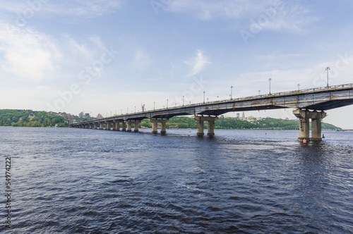 The great bridge across the Dnieper River in Kiev