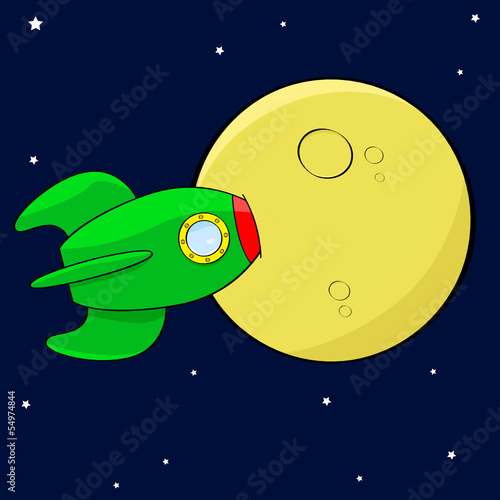 Rocket in the moon