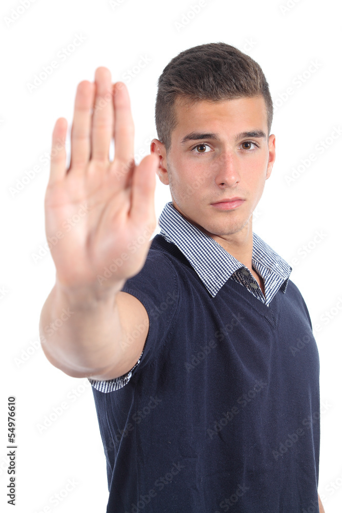 Man gesturing stop Man gesturing stop