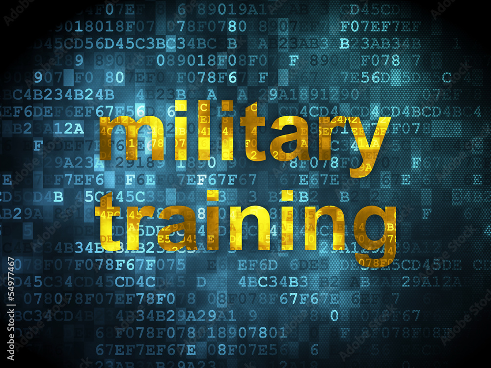 Fototapeta premium Education concept: Military Training on digital background