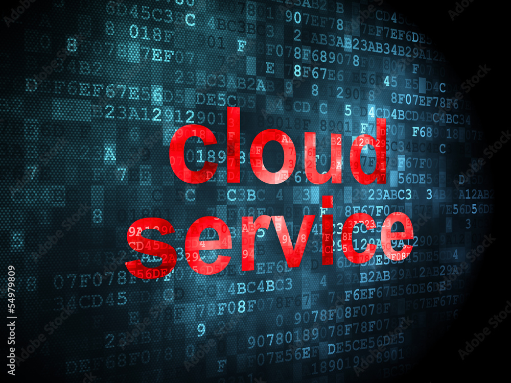 Obraz premium Cloud computing concept: Cloud Service on digital background