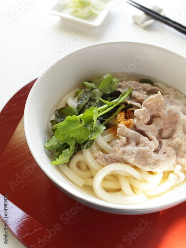 Japanese food, pork shabu and undo noodles