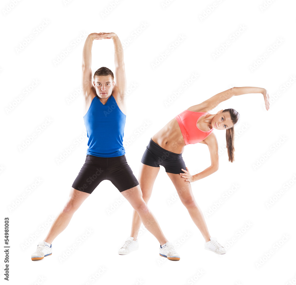 athletic man and woman