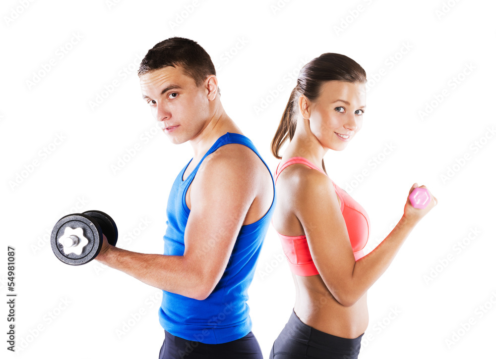 athletic man and woman athletic man and woman