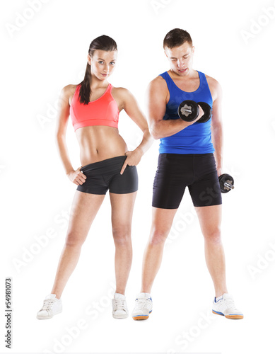 athletic man and woman