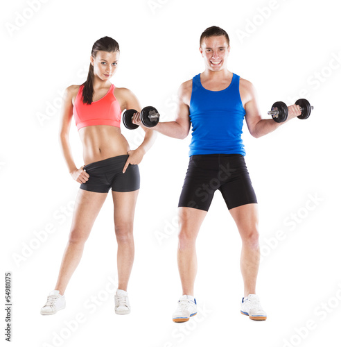 athletic man and woman