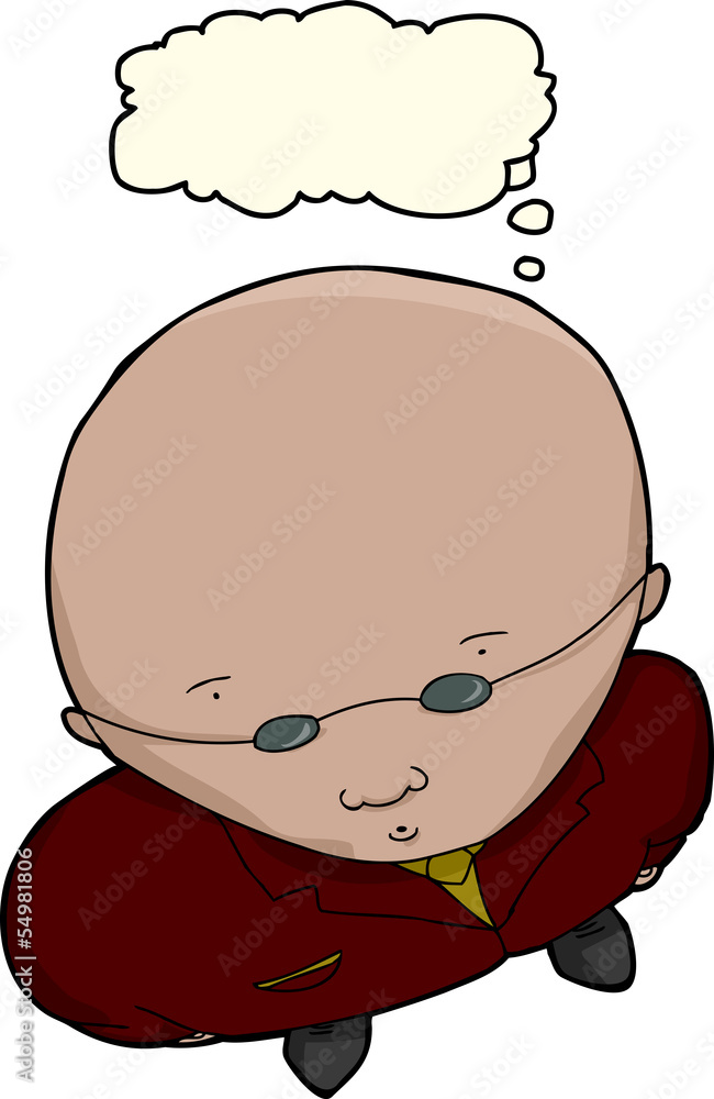 Obraz premium Thinking Bald Man