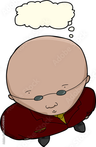Thinking Bald Man
