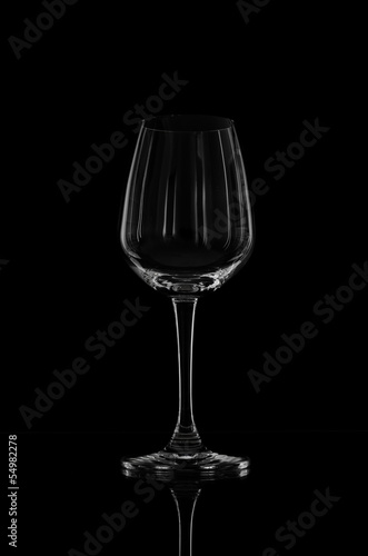 Wine glass in blackdrop