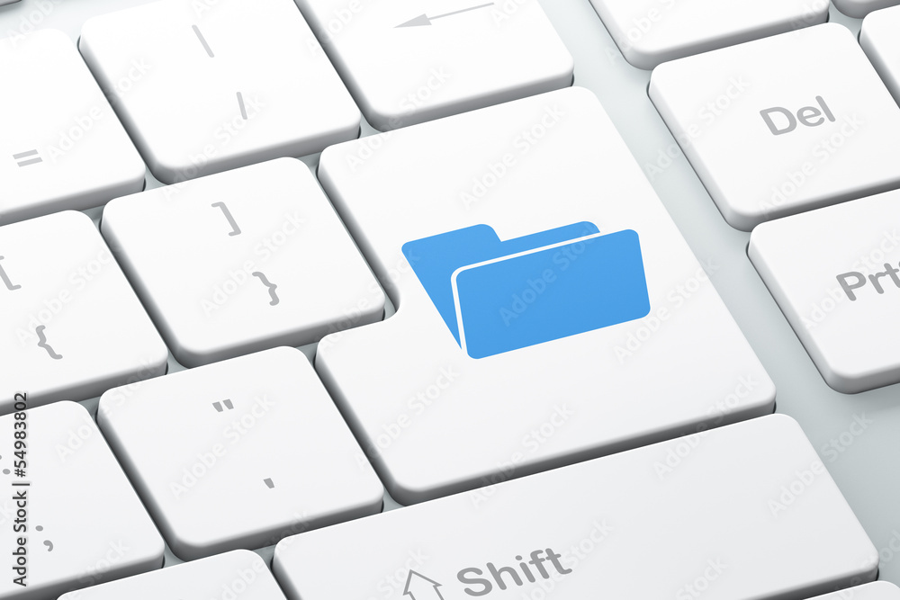 Business concept: Folder on computer keyboard background Business concept: Folder on computer keyboard background
