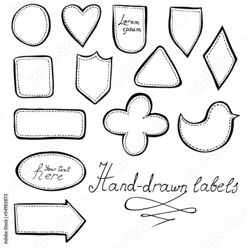 Hand-drawn labels set