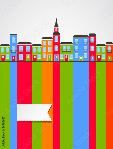 The coloured abstract houses are presented as continuation of li