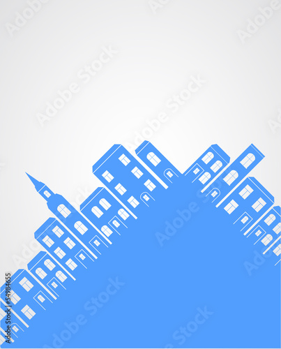 City silhouette background.