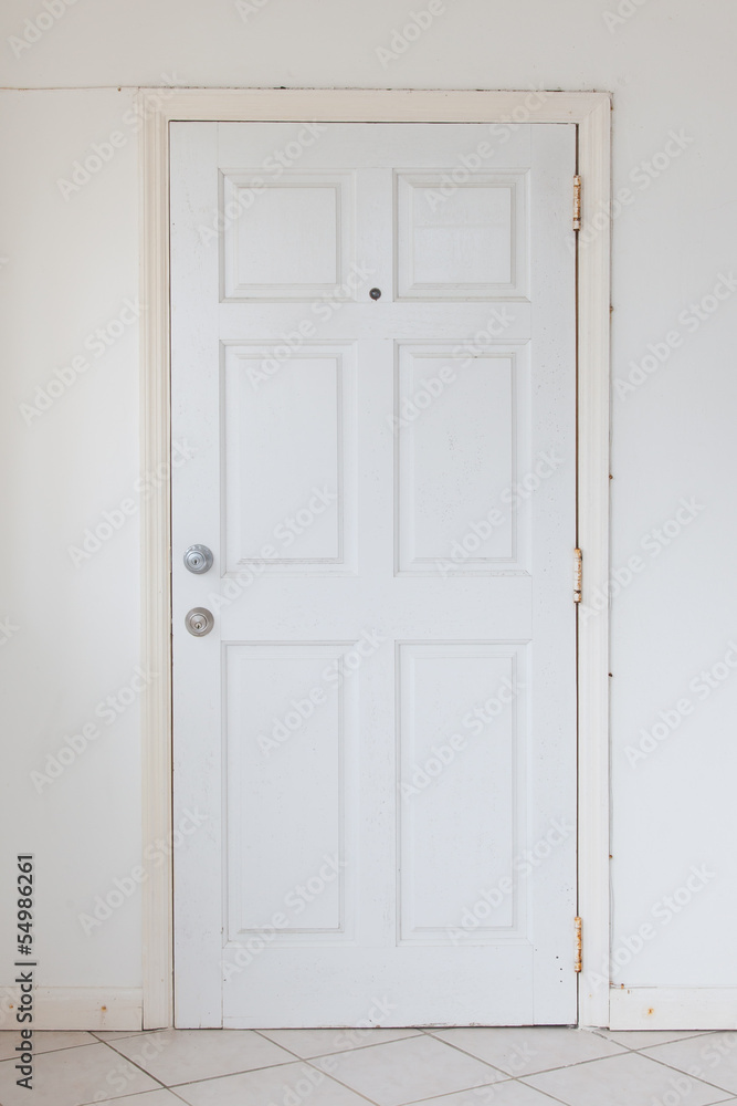 Old white door