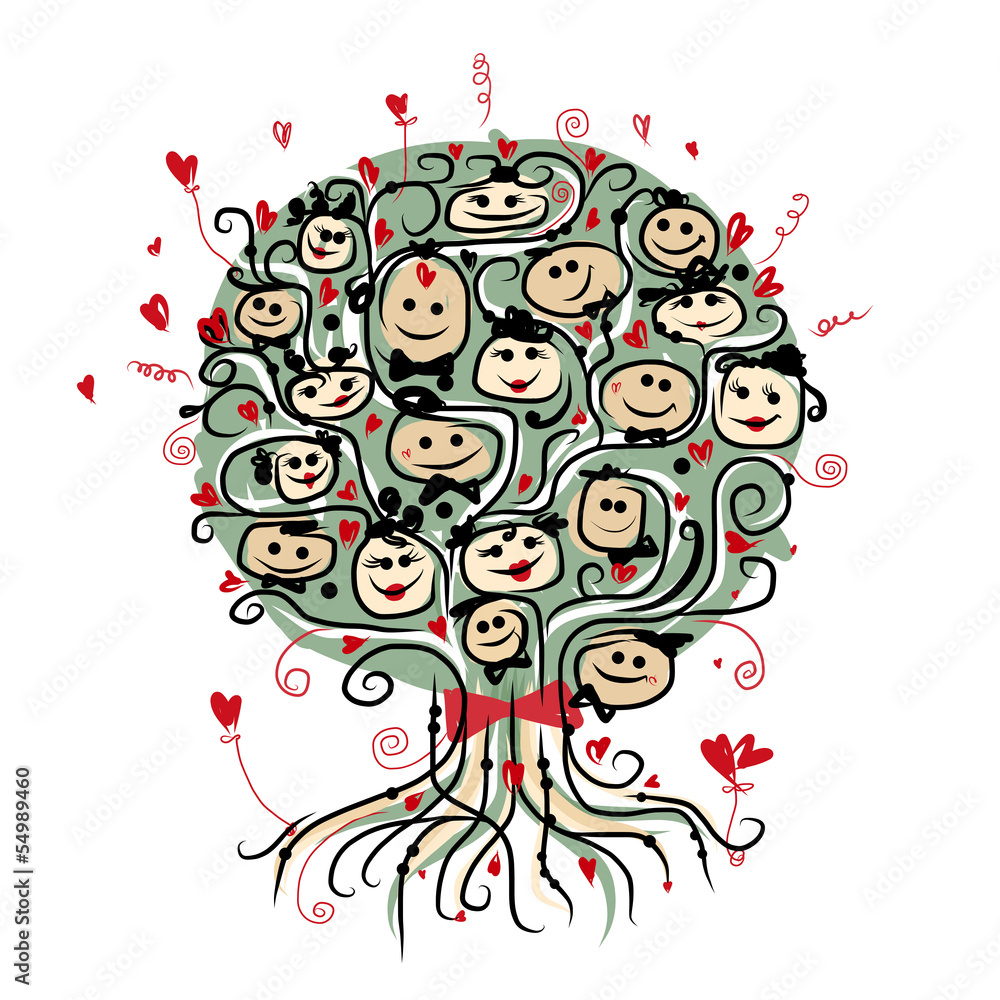 Party tree with ladies and gentlemen for your design Party tree with ladies and gentlemen for your design