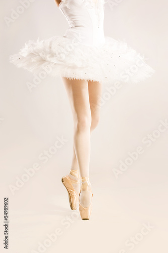 closeup legs and shoes, standing ballerina
