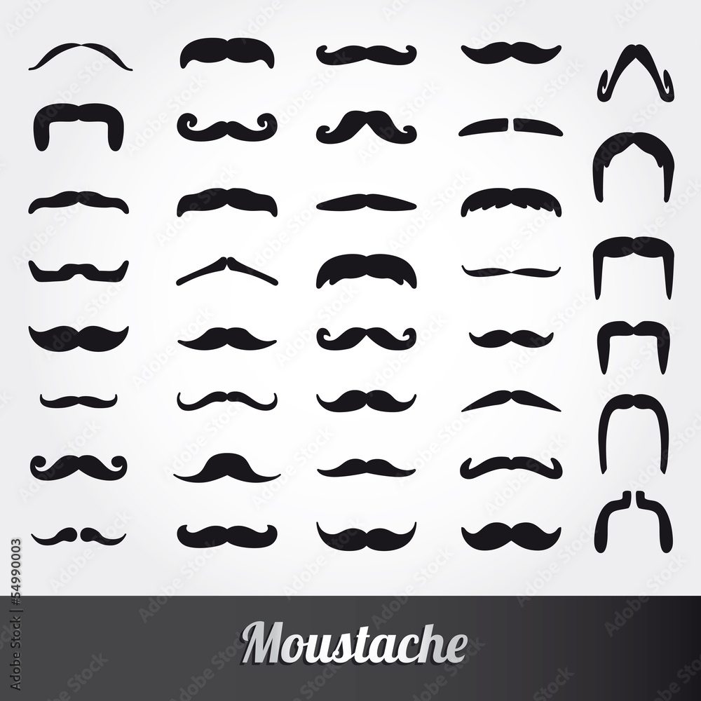 Set of moustache vector Set of moustache vector