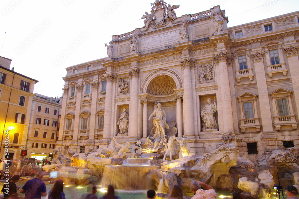 Baroque Trevi Fountain (Fontana di Trevi) in Rome
