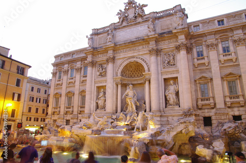 Baroque Trevi Fountain (Fontana di Trevi) in Rome