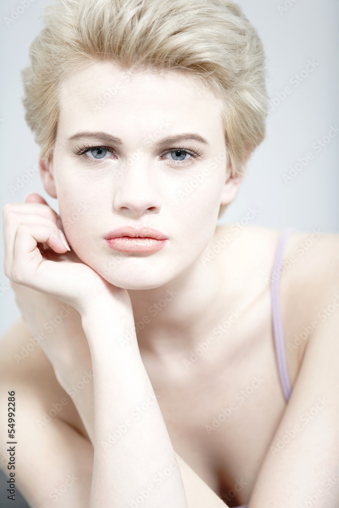 Portrait of blonde woman