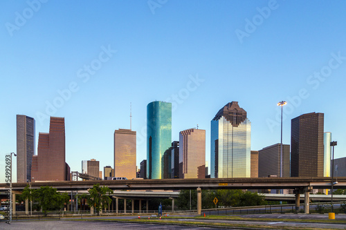 View on downtown Houston in late afternoon