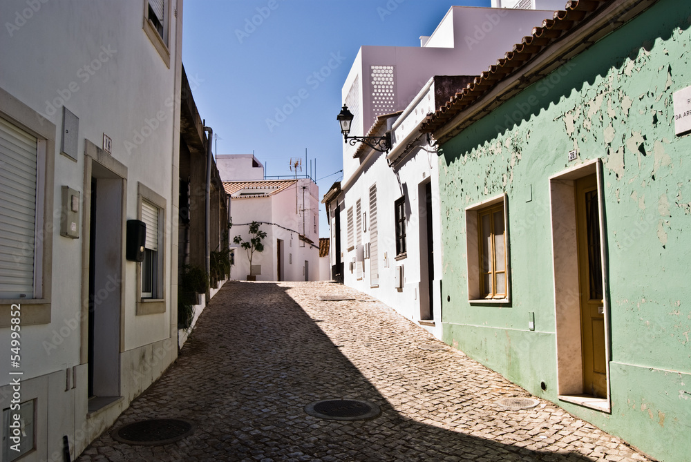 Old street in the ancient town of Silves, Portugal.