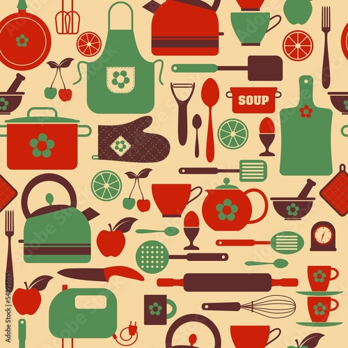 Seamless kitchen pattern