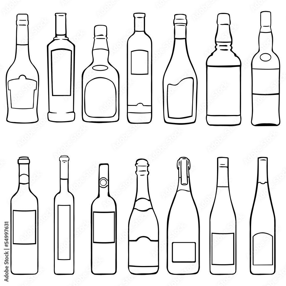vector bottles icons set vector bottles icons set