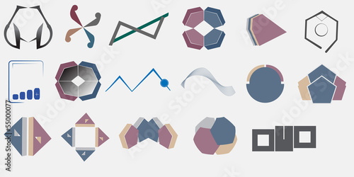 17 logo design, elements set