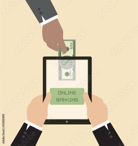 Online banking concept : Send money via smart phone