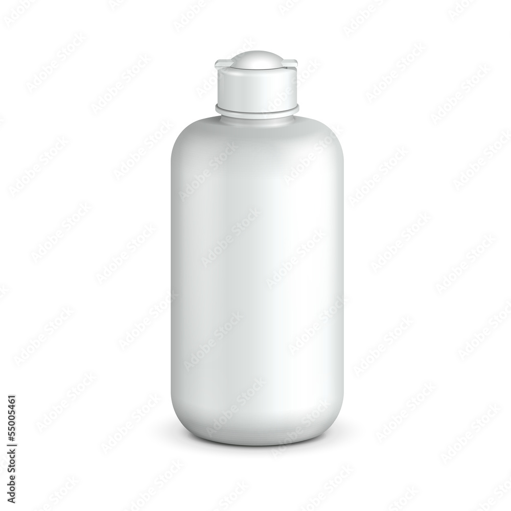 Cosmetic Or Hygiene Grayscale White Plastic Bottle Of Gel Cosmetic Or Hygiene Grayscale White Plastic Bottle Of Gel