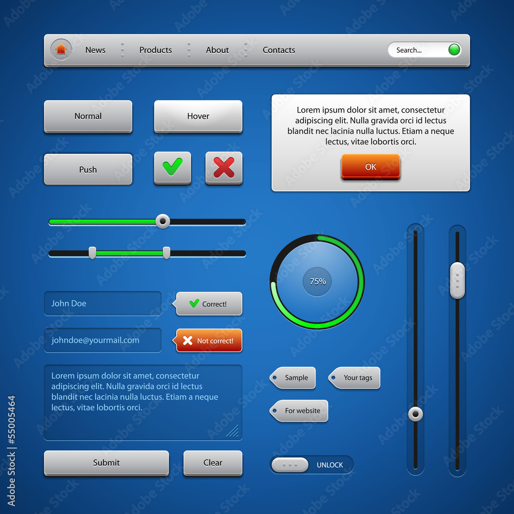 Colored UI Controls Web Elements Colored UI Controls Web Elements