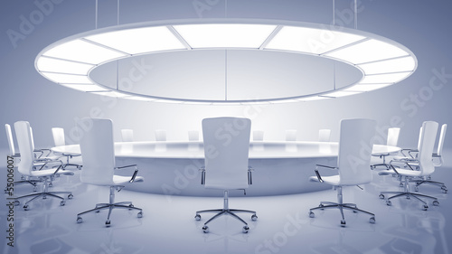 Modern oval conference room