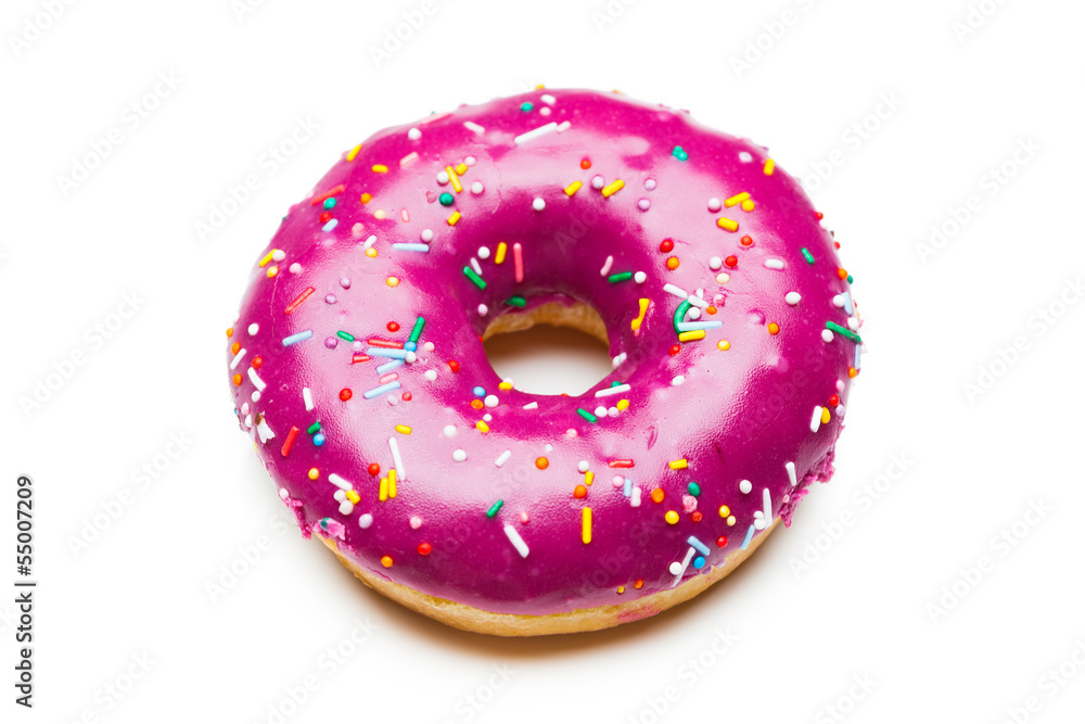 tasty purple donut, isolated on white tasty purple donut, isolated on white