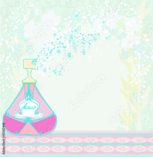 Bottle of perfume with a floral aroma