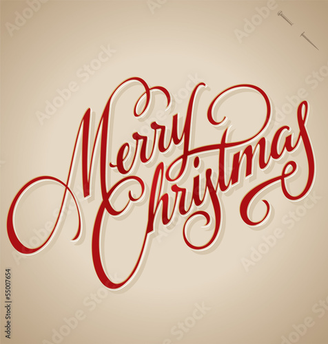 MERRY CHRISTMAS hand lettering (vector)