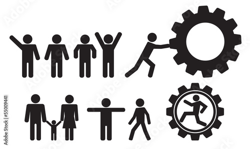 person and people vector icon set