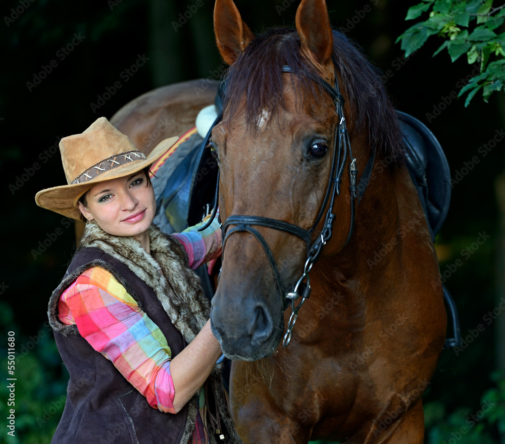 Obraz premium Girl with a horse