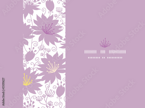 Vector purple shadow florals horizontal seamless pattern
