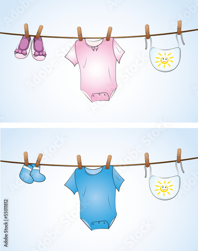 Babysachen auf der Wäscheleine
