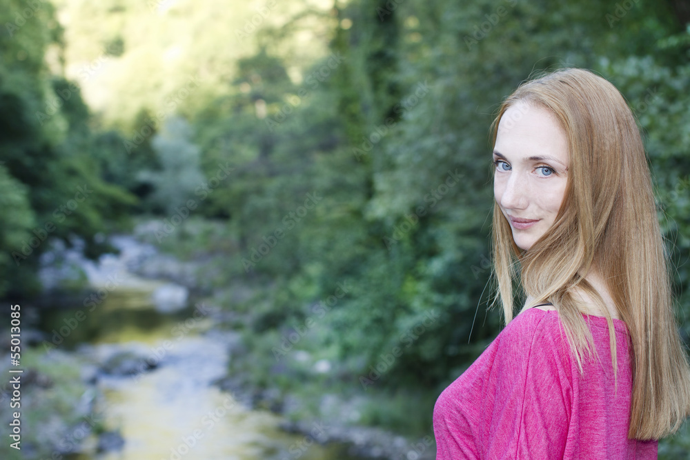 Cute girl in nature portrait Cute girl in nature portrait