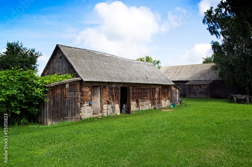 Barn in the countryside. Rural landscape