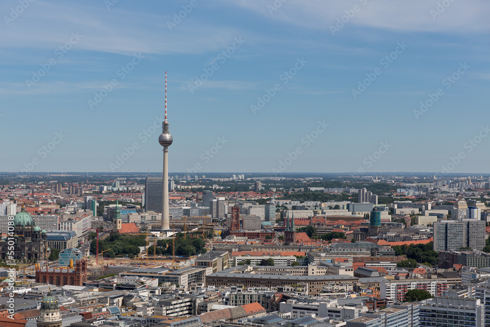 Aerial cityscape with television tower of Berlin, Germany