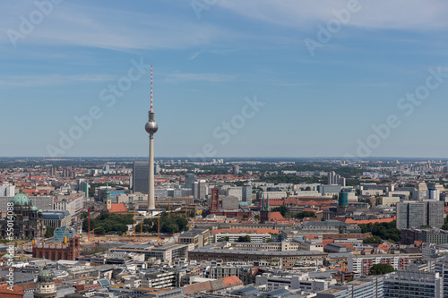 Aerial cityscape with television tower of Berlin  Germany