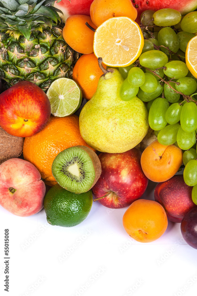 Huge group of fresh fruits