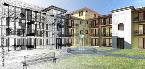 Fotografie Rendering progetto, esterni, condominio, Appartamento