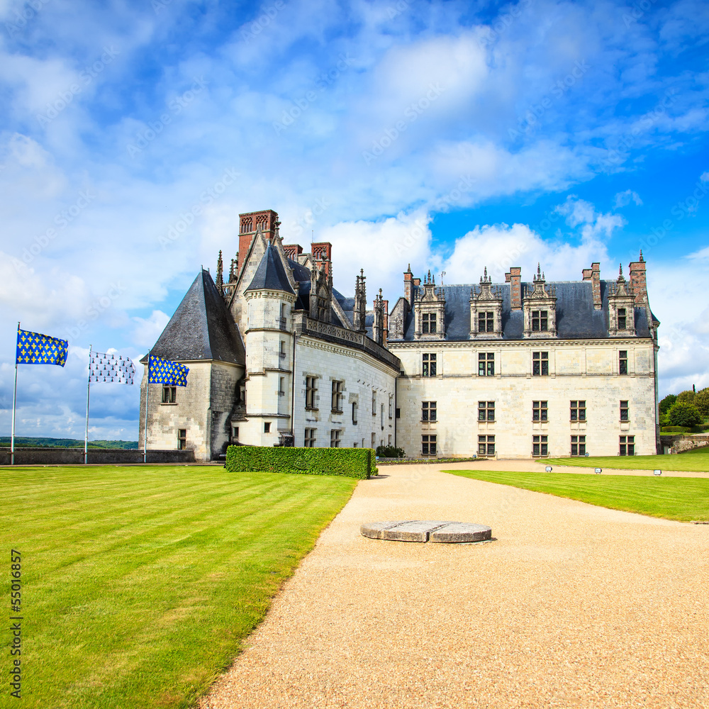 Chateau de Amboise castle, Da Vinci tomb. Loire Valley, France