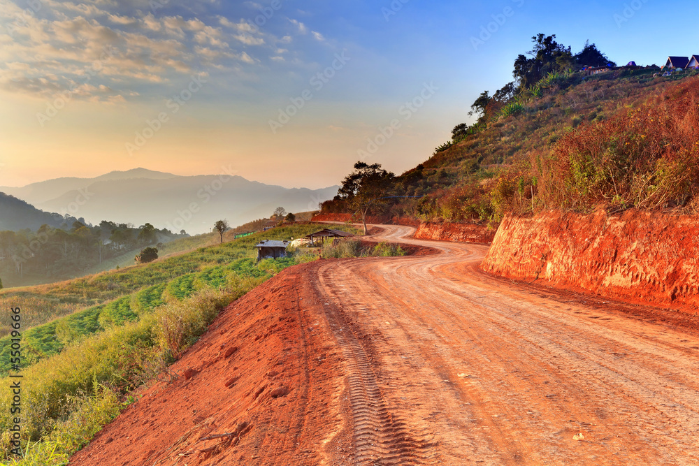 Country road, rural of Chiangmai, Thailand