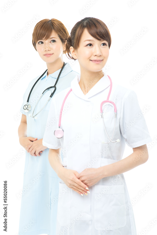 Beautiful asian hospital staff isolated on white backgroound Beautiful asian hospital staff isolated on white backgroound