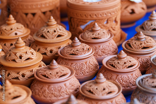 Thai traditional clay pottery in ko Kret island, thailand